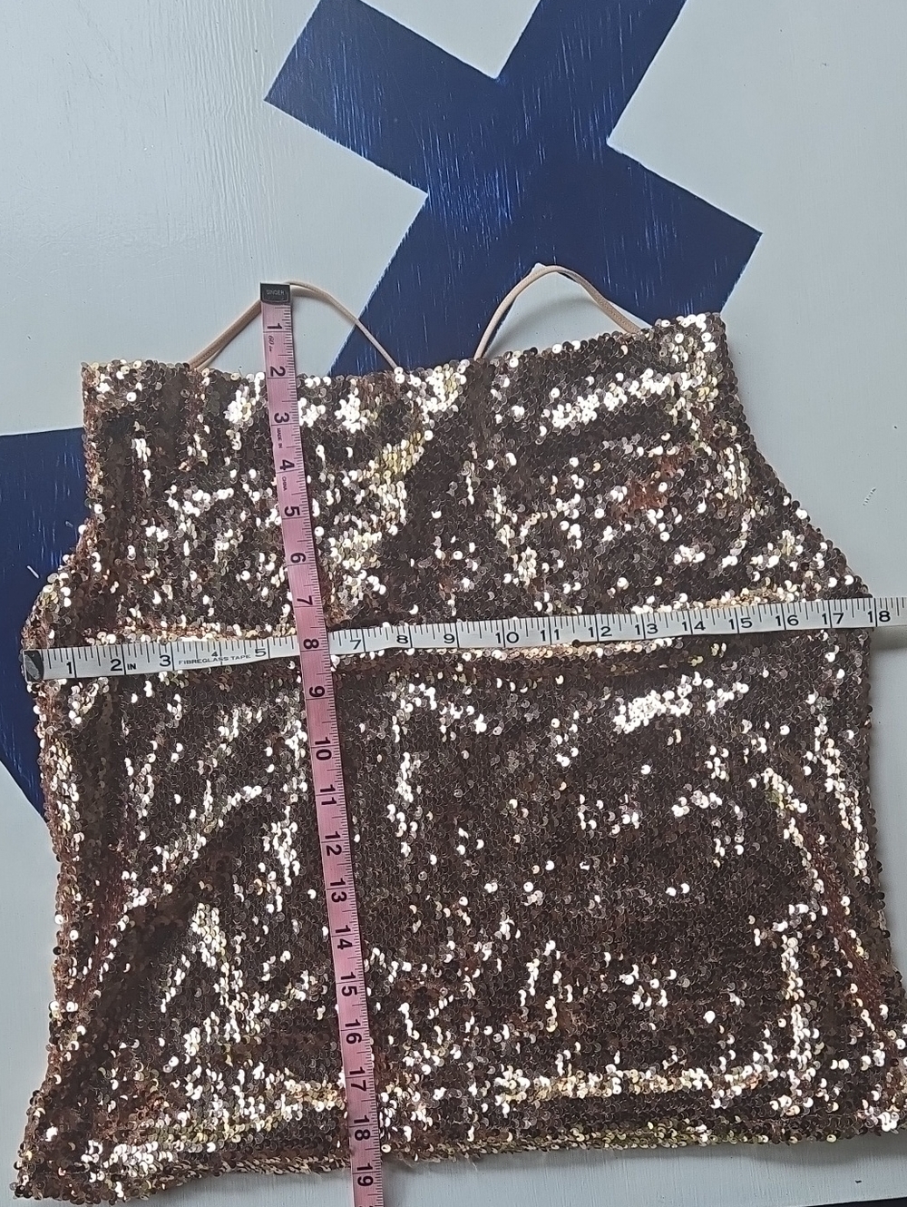 Listicle Golden Bronze Sequined Camisole Top Size Medium - Picture 7 of 9